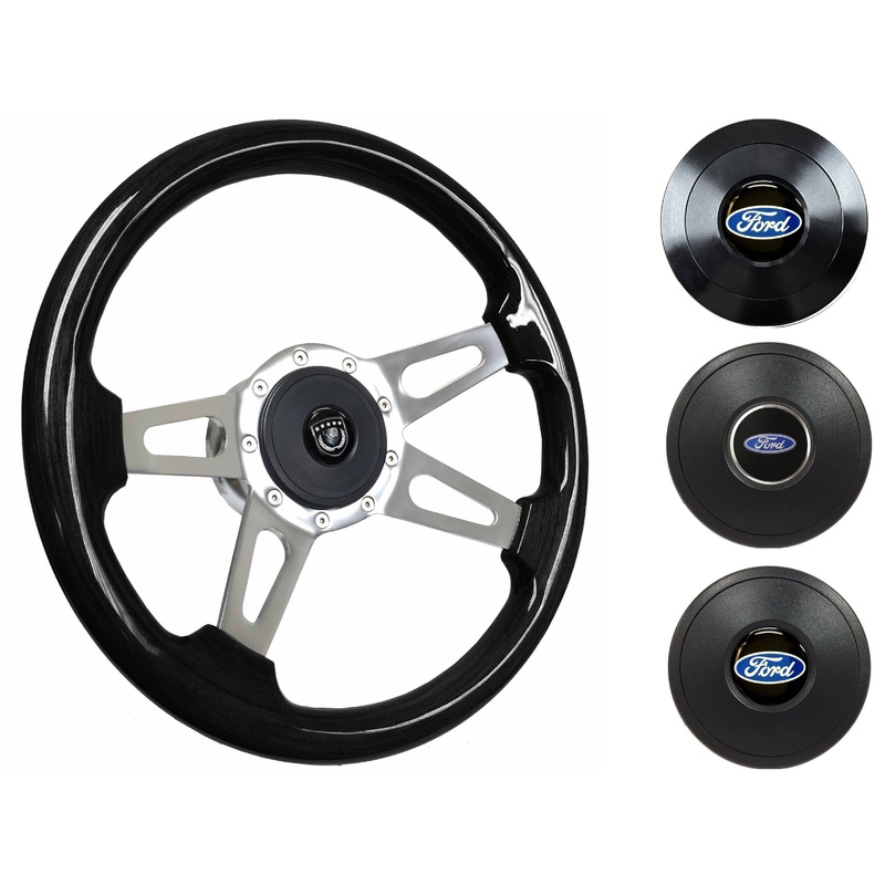 1959-62 Ford Galaxie Steering Wheel Kit | Black Ash Wood | ST3079