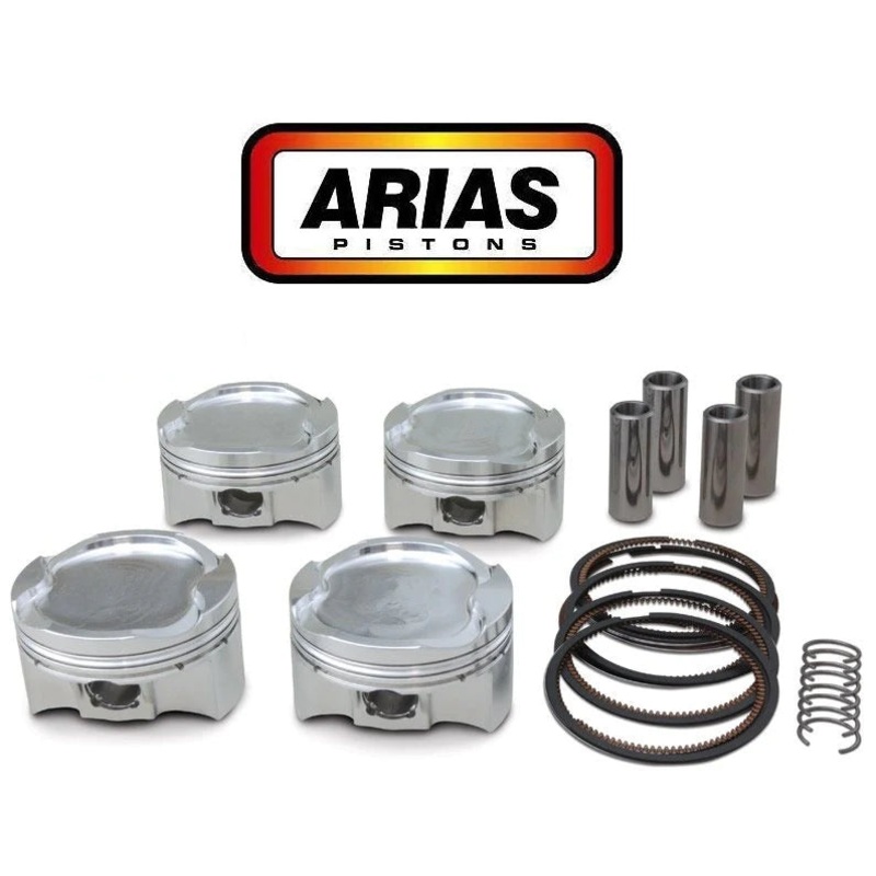 Arias Pistons Mitsubishi EVO VIII 2.0L OEM Bore 3.366 CH 1.375 Stroke 88 Rod 5.906 Flat Top Head 43cc