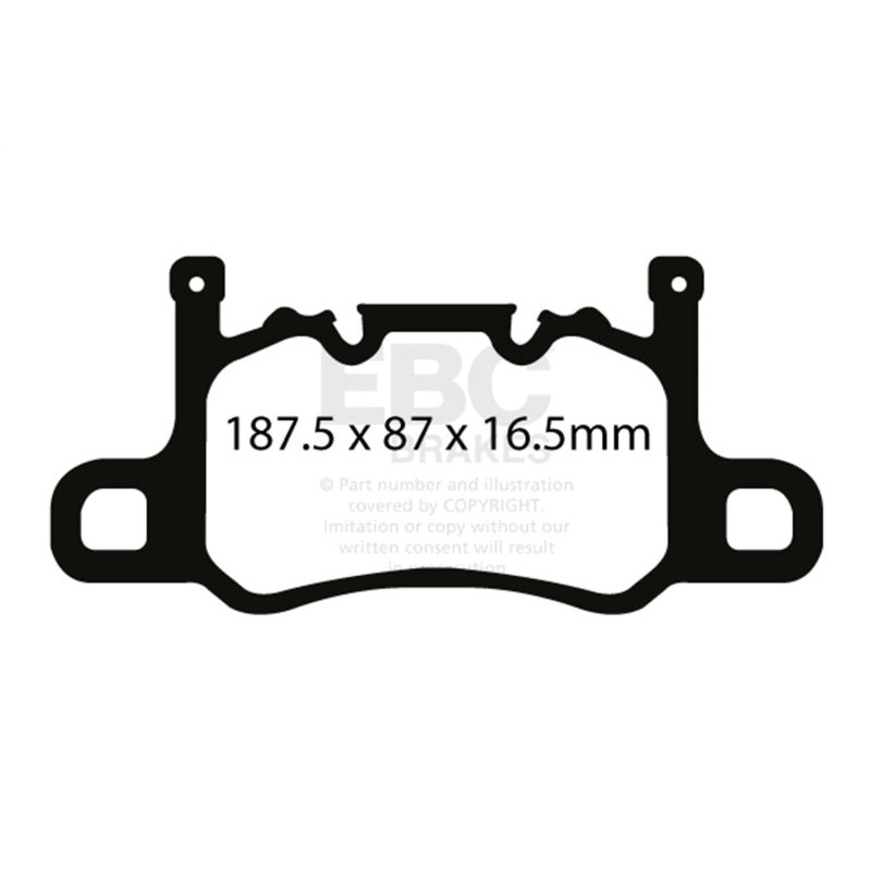 EBC 13-15 Porsche 911 (991) (Cast Iron Rotor only) 3.8 GT3 Yellowstuff Rear Brake Pads