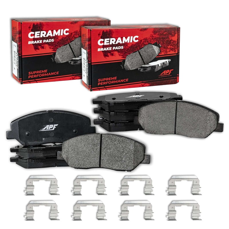 APF Full Pads Set compatible with 2007-2008 Cadillac Escalade Ceramic Carbon Fiber Brake Pads