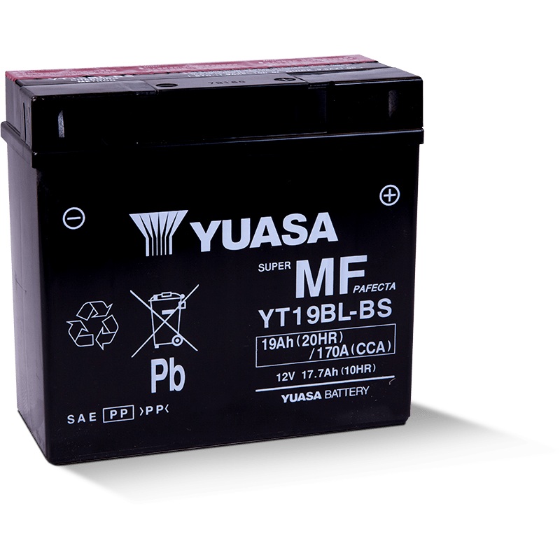 Yuasa YT19BL-BS Maintenance Free AGM 12 Volt Battery (Bottle Supplied)