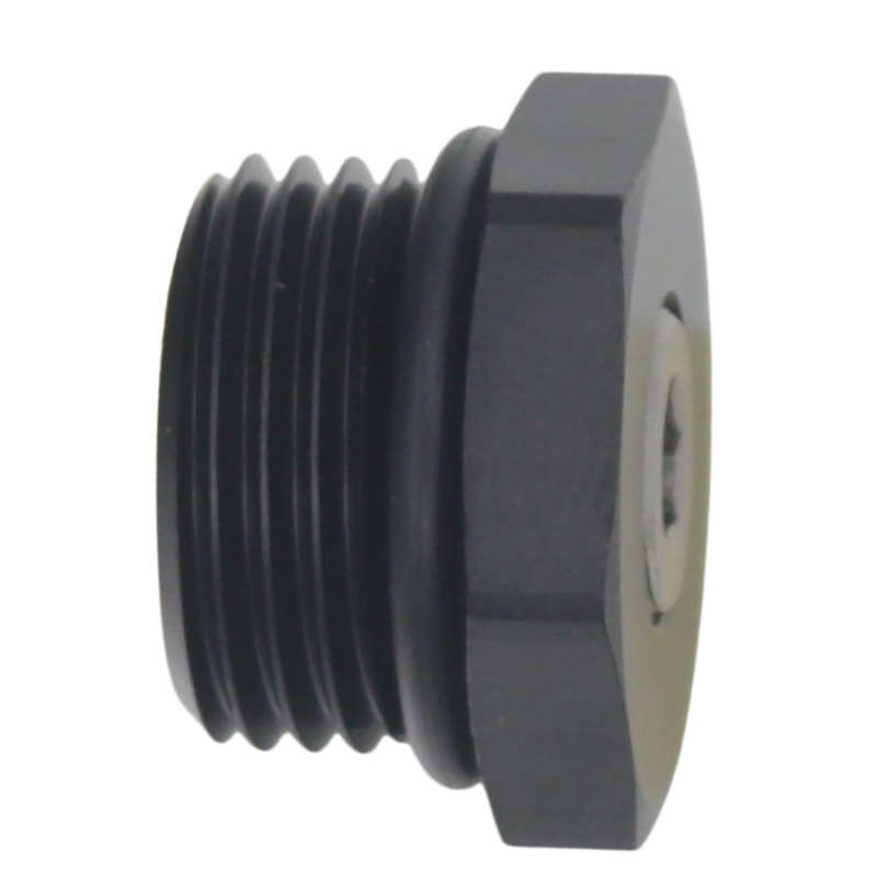 DeatschWerks 8AN ORB Male Plug Fitting with 1/8in NPT Gauge Port – Anodized Matte Black
