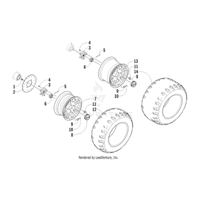 Rear Wheel – Aluminum (Inc. 8) by Arctic Cat