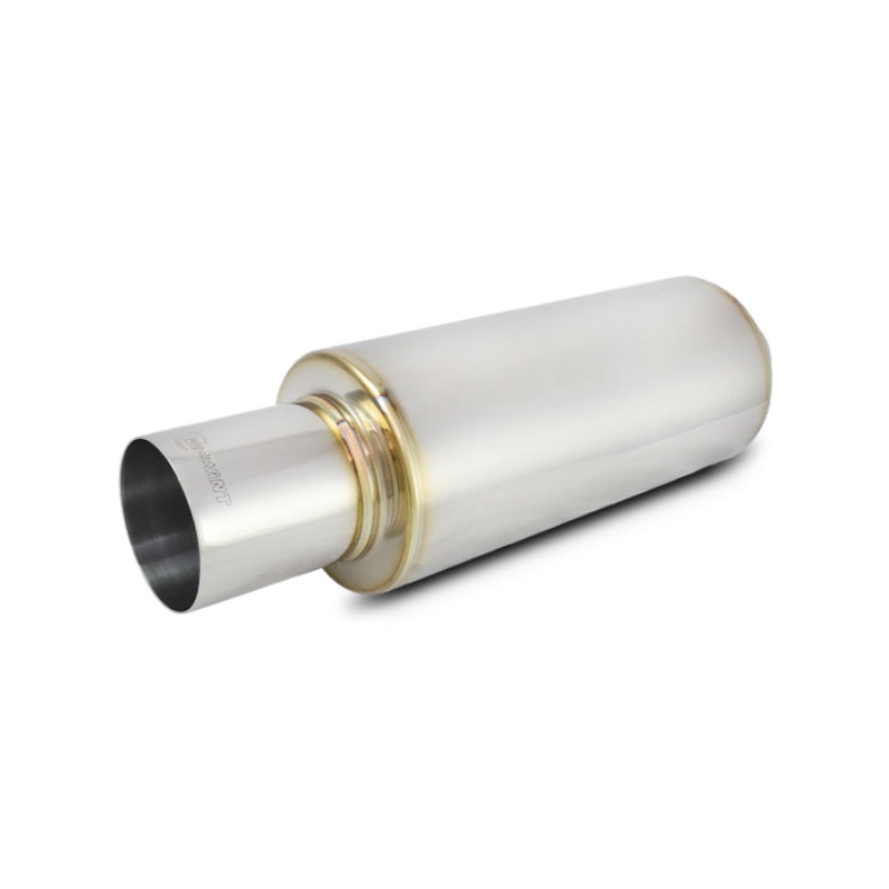 Vibrant TPV Round Muffler (23in Long) with 4in Round Tip Straight Cut – 2.5in inlet I.D.