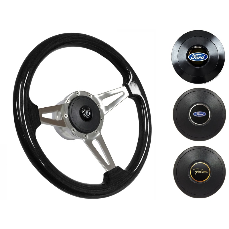 1963-64 Ford Falcon Steering Wheel Kit | Black Ash Wood | ST3077