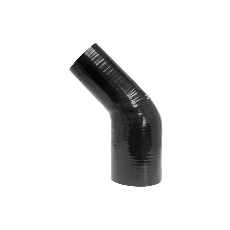 HPS 3″ – 4″ 4-ply Reinforced Silicone 45 Elbow Reducer Coupler | Universal  (HTSER45-300-400-BLK)