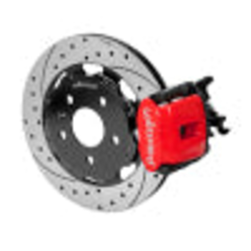 Wilwood 03-08 Audi A4 Caliper-Combination Parking Brake Rear 12.19 Drilled Rotor – Red