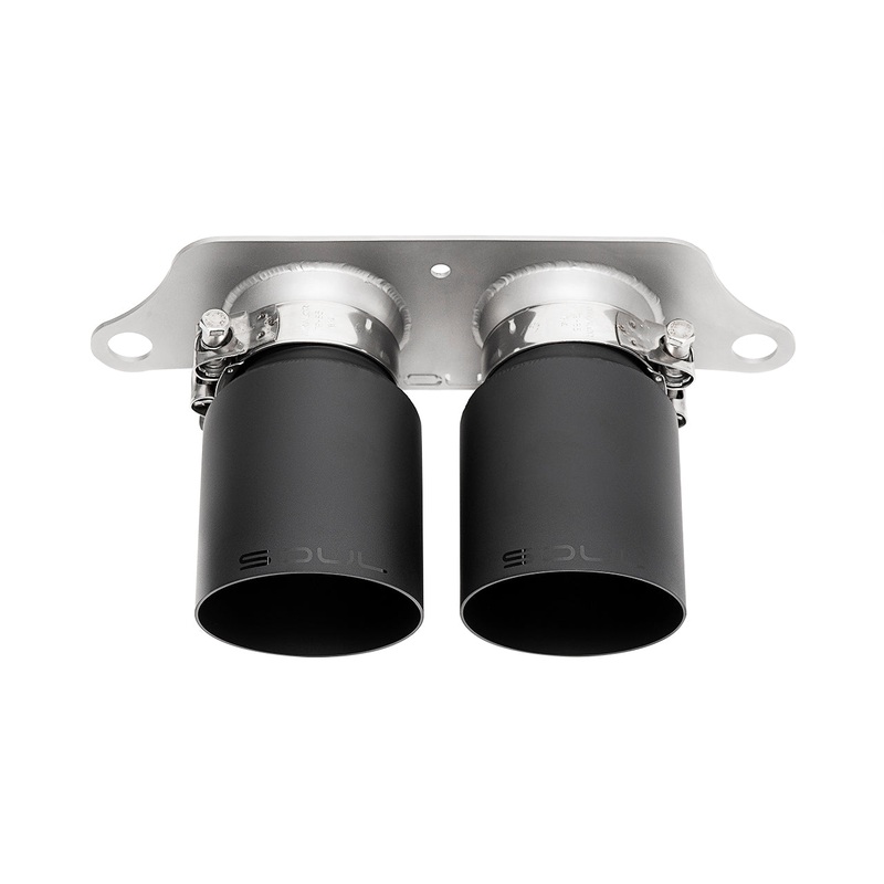 SOUL 14-19 Porsche 991.1 GT3 / GT3 RS Bolt-On Exhaust Tips – 4in Straight Cut Satin Black Tips