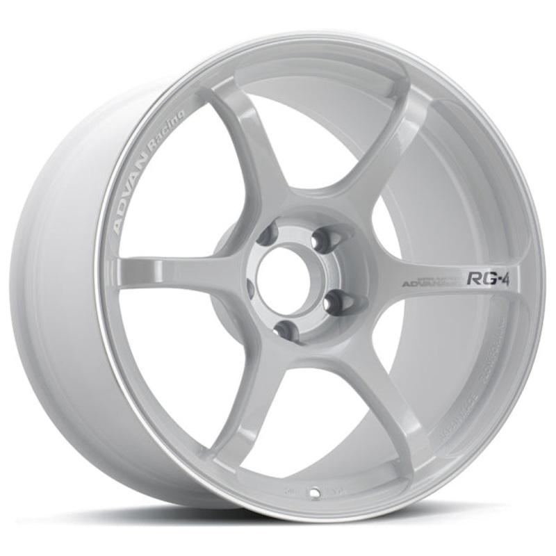 Advan RG-4 Wheel – 17×8.0 +54 | 5×114.3 | Racing White Metallic & Ring
