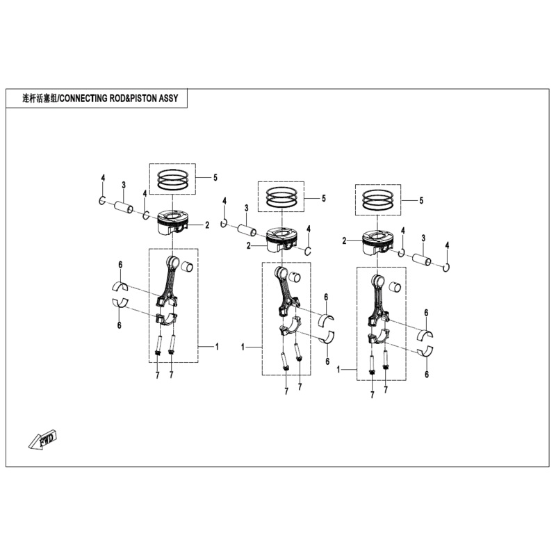 Connecting Rod Plain Bearing Black by CF Moto