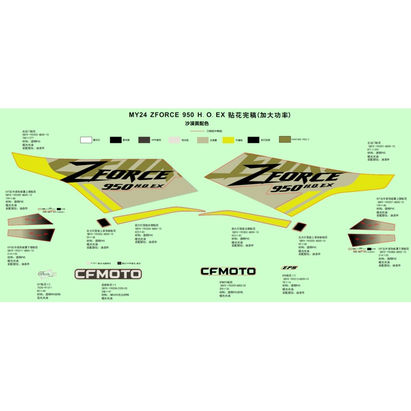 Lower Decal Cvt LH Outer Deco Guard by CF Moto