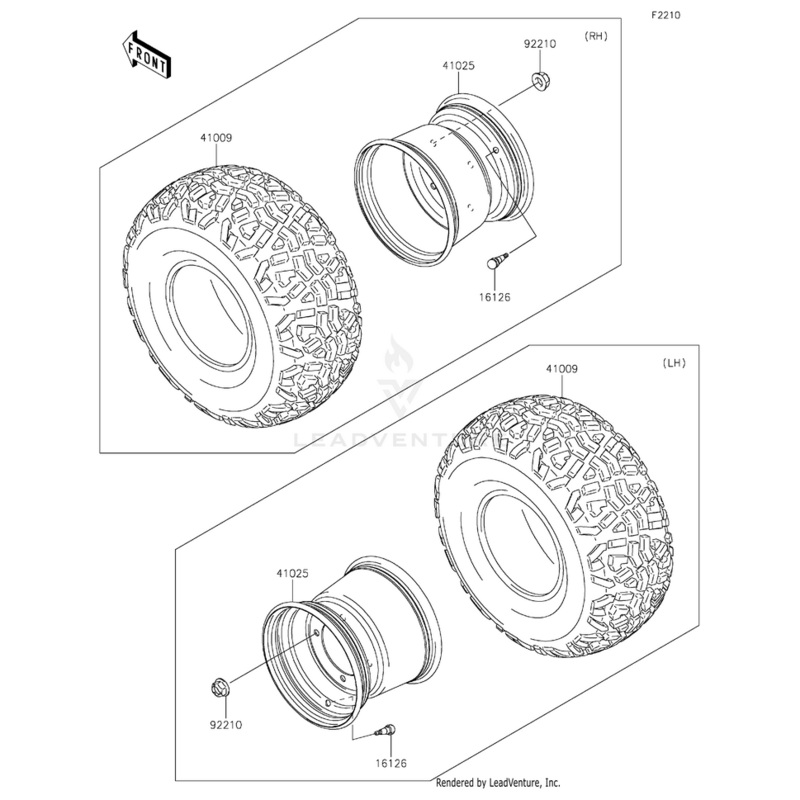 Tire,23X11.00-10 4Pr by Kawasaki