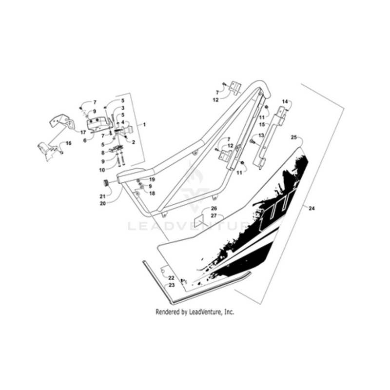 Door Panel W/ Decals-Mb-Frt-Left(Wc 4X Ltd (Inc. 25-27) by Arctic Cat