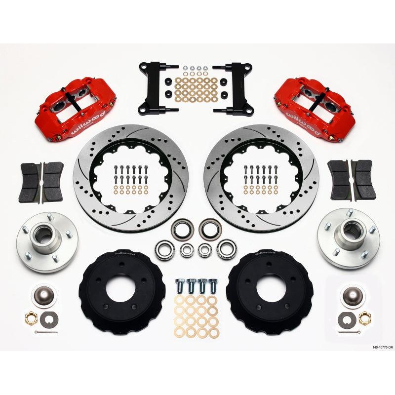 Wilwood Narrow Superlite 6R Front Hub Kit 14.00in Drill Red Chevy C-10 60-87 CPP Drop Spindle