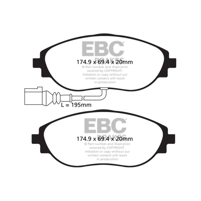EBC 14-20 Audi S3 2.0 Turbo Yellowstuff Front Brake Pads
