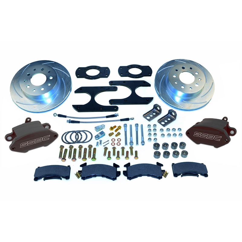 American Made Sport R1 Billet Aluminum Rear Drum to Disc Brake Conversion Kit W/Rotors. Black A130-5BK