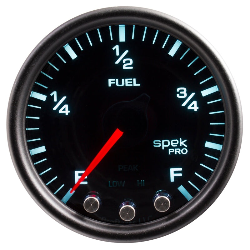 Autometer Spek-Pro Gauge Fuel Level 2 1/16in 0-270 Programmable Black / Smoke / Black Universal | P31252