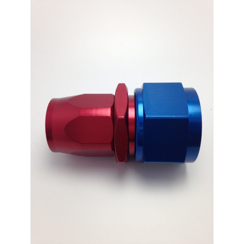 Fragola -8AN Fem. Nut x -6AN Hose Reducing Hose End – Blue/Red