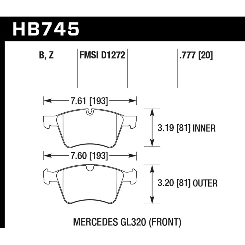 Hawk Performance Hawk 05-11 Mercedes-Benz G55 AMG Performance Ceramic Street Front Brake Pads