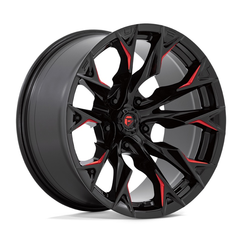 Fuel Wheels D823 Flame 20″ 5×127 Gloss Black Milled With Candy Red