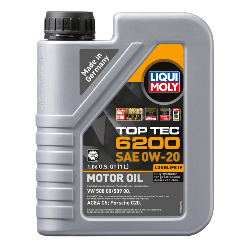 LIQUI MOLY 1L Top Tec 6200 Motor Oil 0W20 – Case of 6