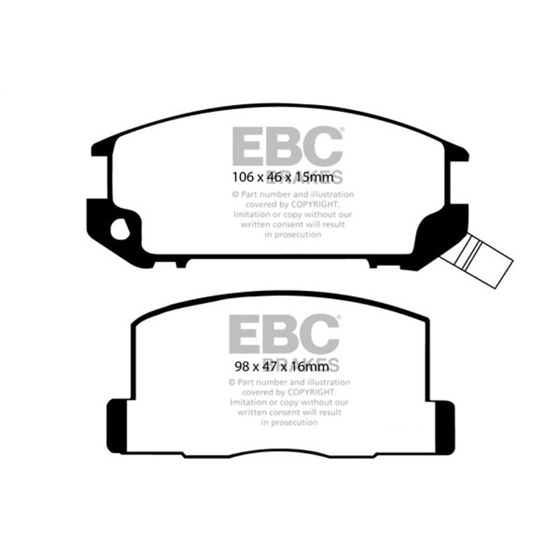 EBC 85-90 Toyota MR2 1.6 Greenstuff Rear Brake Pads