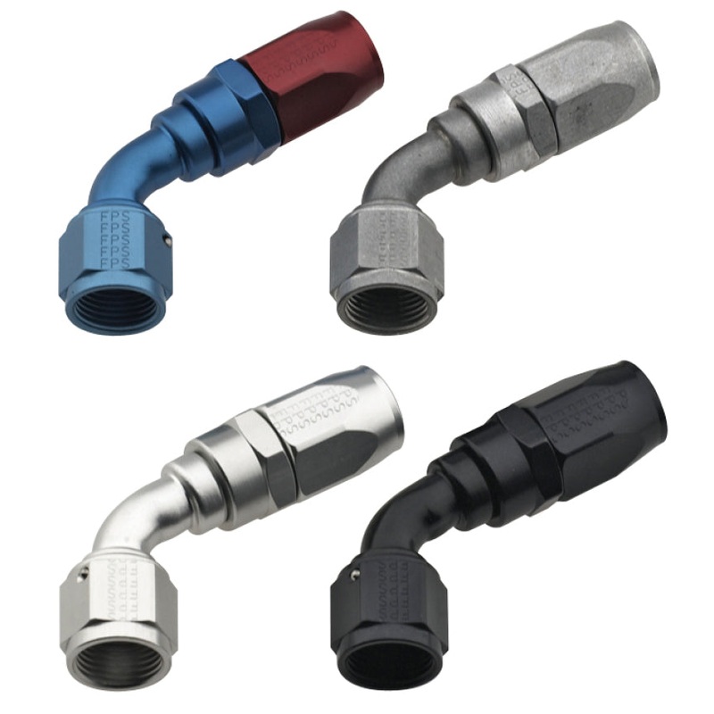 Fragola -16AN x 60 Degree Power Flow Hose End – Blue/Red