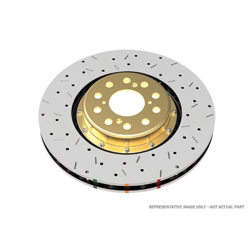 DBA 08+ EVO X Front Drilled & Slotted 5000 Series 2 Piece Rotor Assembled w/ Black Hat