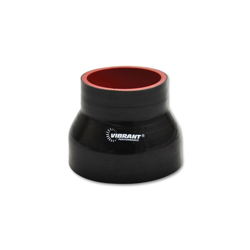 Vibrant 4 Ply Reinforced Silicone Transition Connector – 2.25in I.D. x 3in I.D. x 3in long (BLACK)