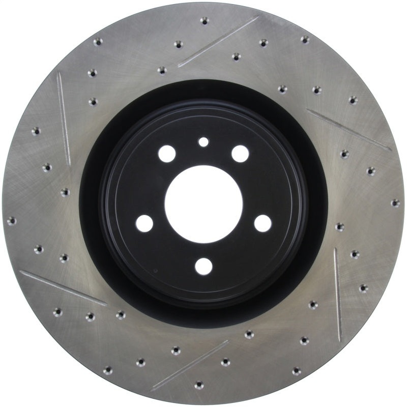 StopTech 13-14 Ford Mustang Shelby GT500 Front Right Slotted & Drilled Sport Brake Rotor