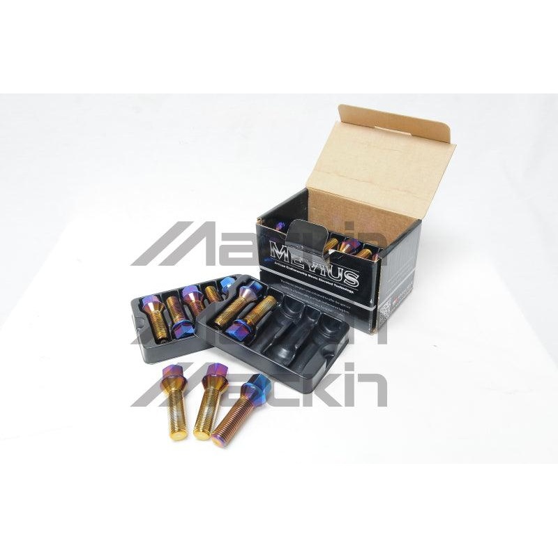 Wheel Mate Mevius Lug Bolt Set of 20 – Black 14×1.50 50mm Ball 14mm RAD