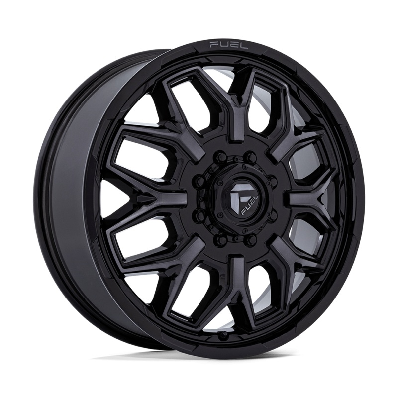 Fuel Wheels D875 Flux Dually 20″ 8×210 Gloss Black Brush-Fc Gray Tint