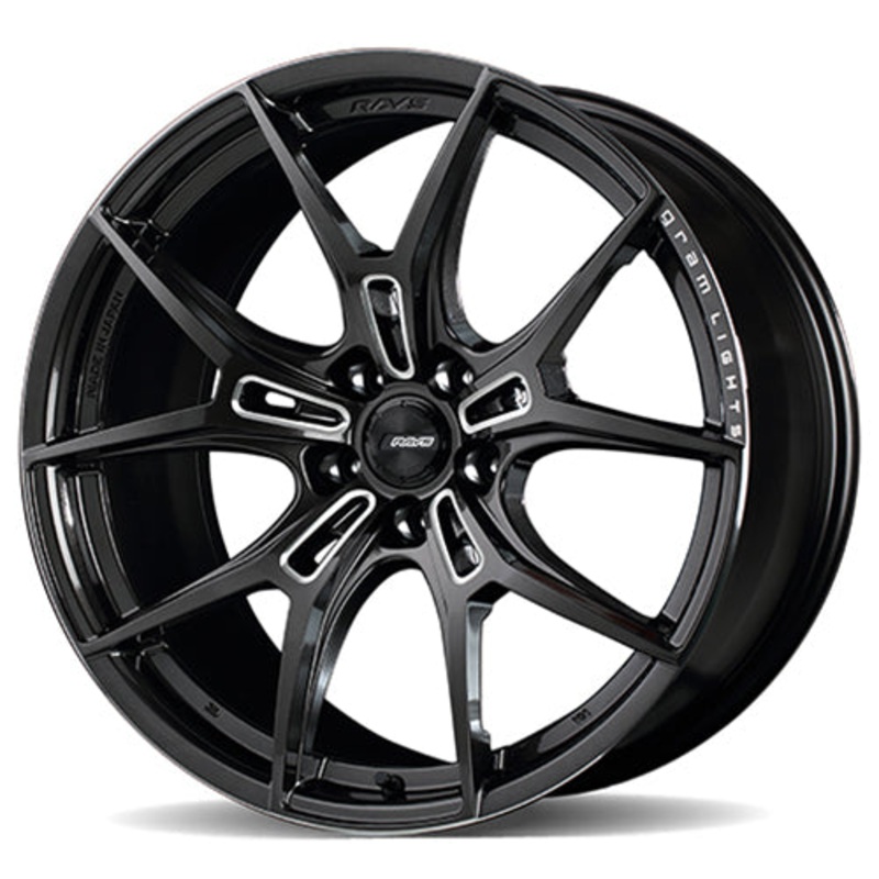 Gram Lights 57FXZ Wheel – 19×8.5 +38 | 5×114.3 | Super Dark Gunmetal | Machining Rim Edge DC