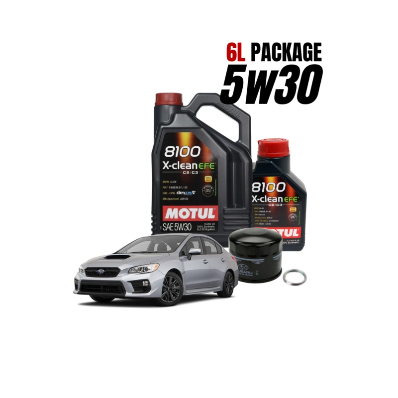 15-21 WRX 5w30 Oil Change Package Also fits 14-18 Forester XT | Motul 8100 X-Clean 6 Liter
