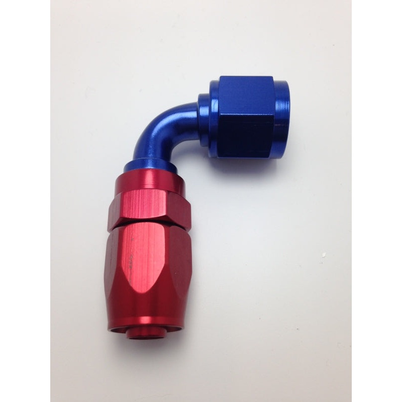 Fragola -16AN x 90 Degree Pro-Flow Hose End – Blue/Red