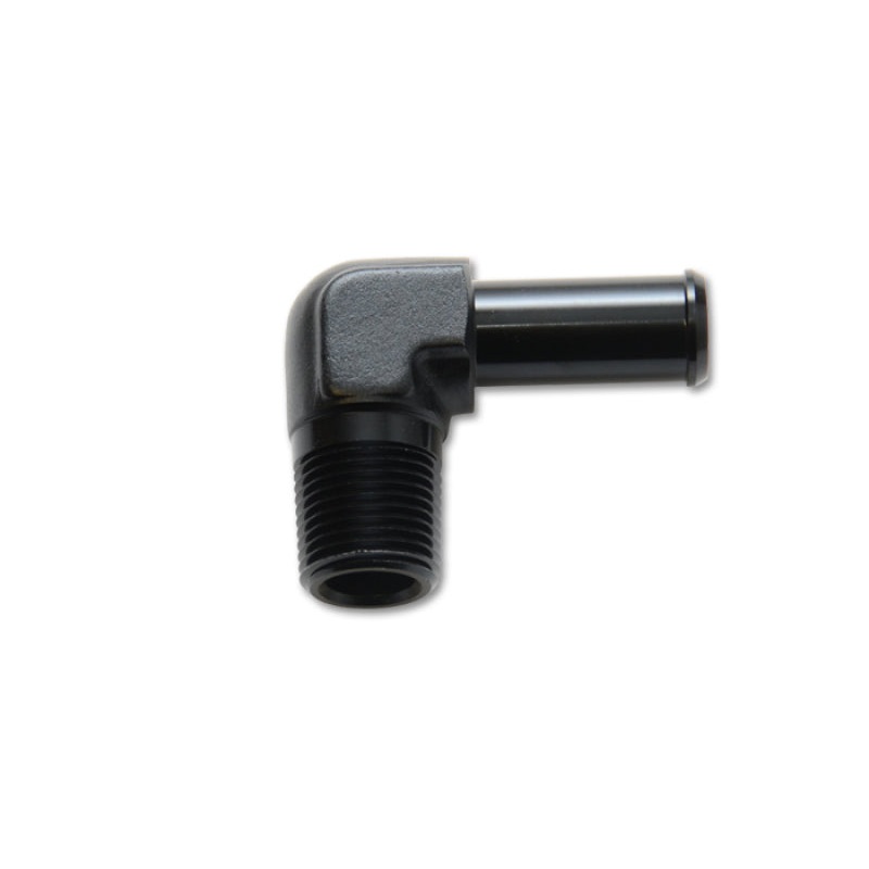 Vibrant 3/4 NPT to 3/4in Barb Straight Fitting 90 Deg Adapter – Aluminum