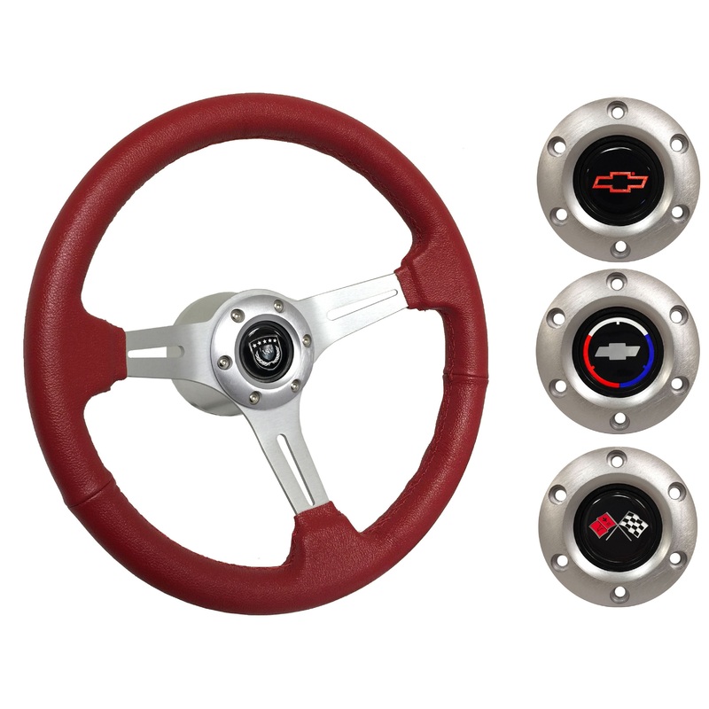 1962-68 Chevy Nova Steering Wheel Kit | Red Leather | ST3014RED