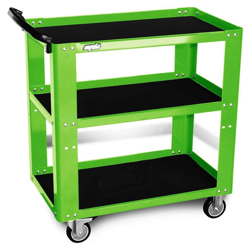 SP Tools USA – 3 SHELF PROFESSIONAL ROLL CART – GREEN