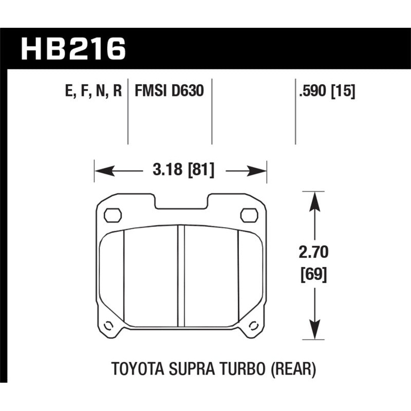 Hawk 93-98 Toyota Supra TT HPS 5.0 Street Rear Brake Pads