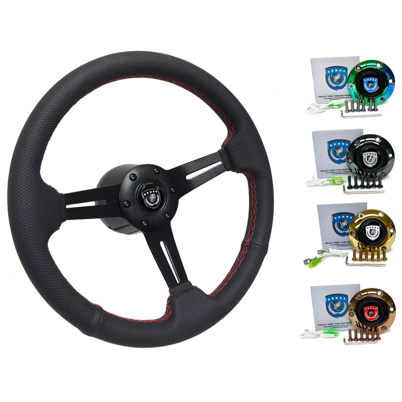 1999-04 Porsche 911 (996) Steering Wheel Kit | Perforated Black Leather | ST3586RED