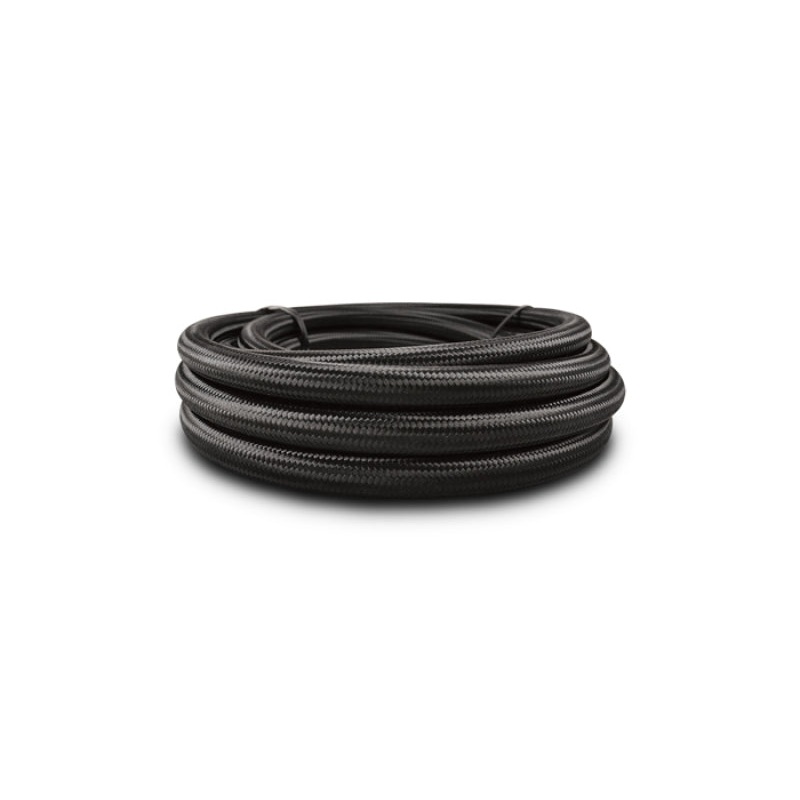 Vibrant -12 AN Black Nylon Braided Flex Hose .68in ID (50 foot roll)