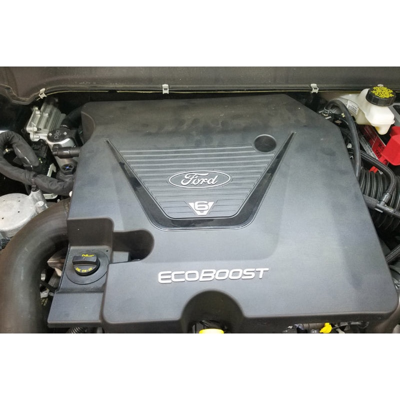 J&L 17-19 Ford Fusion Sport 2.7L Passenger Side Oil Separator 3.0 – Clear Anodized