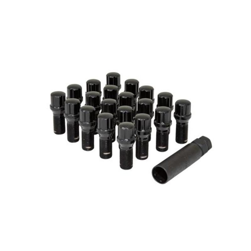 Gorilla Spline Lug Bolts 14×1.50 Cone Seat Black (20 piece kit)