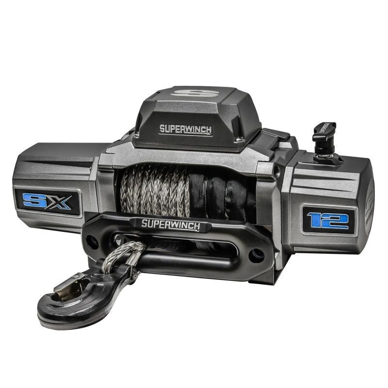 Superwinch 12000 LBS 12V DC 3/8in x 80ft Synthetic Rope SX 12000SR Winch – Graphite
