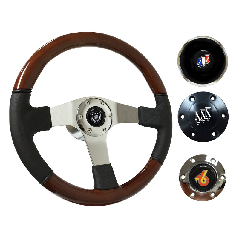 1969-89 Buick Telescopic Steering Wheel Kit | Mahogany Wood – Leather | ST3019