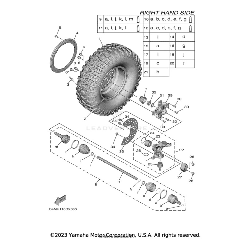 Steering Knuckle Assembly (Right) by Yamaha