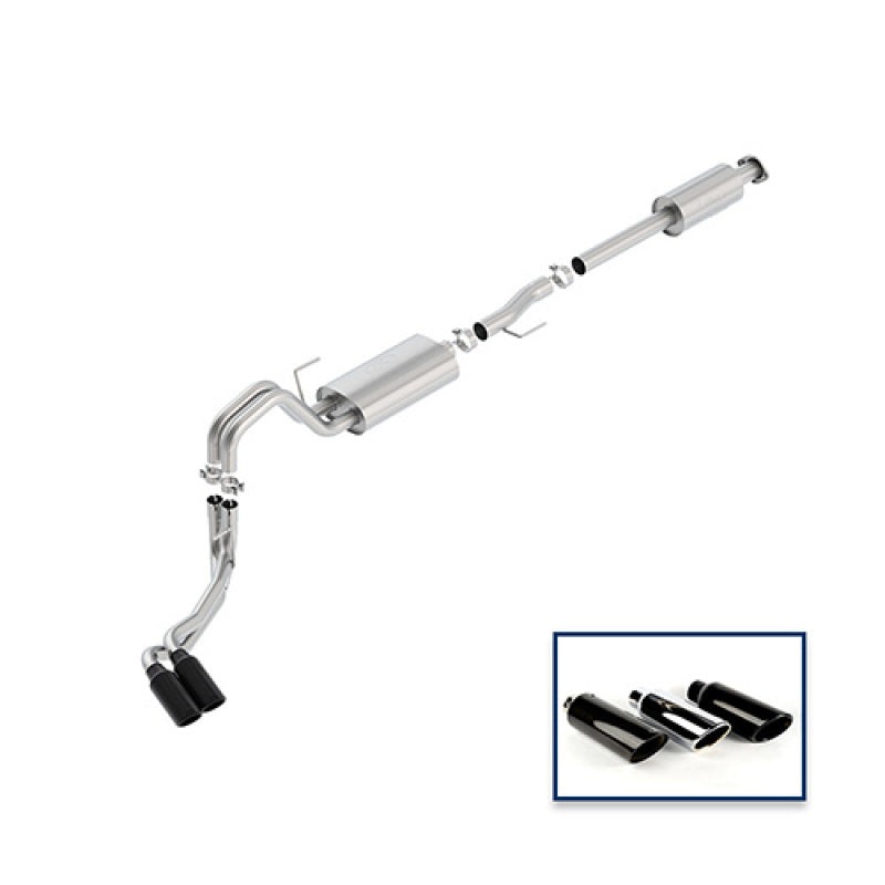 Ford Racing 15-18 F-150 5.0L Cat-Back Touring Exhaust System – Side Exit Black Chrome Tips