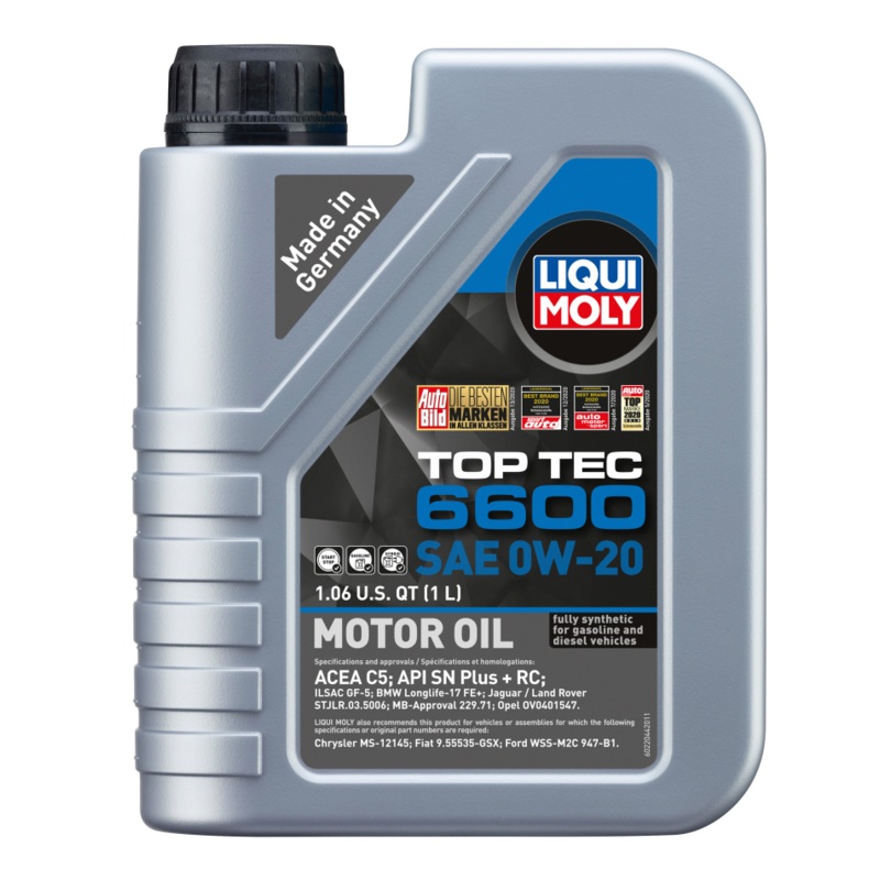 LIQUI MOLY 1L Top Tec 6600 Motor Oil SAE 0W20