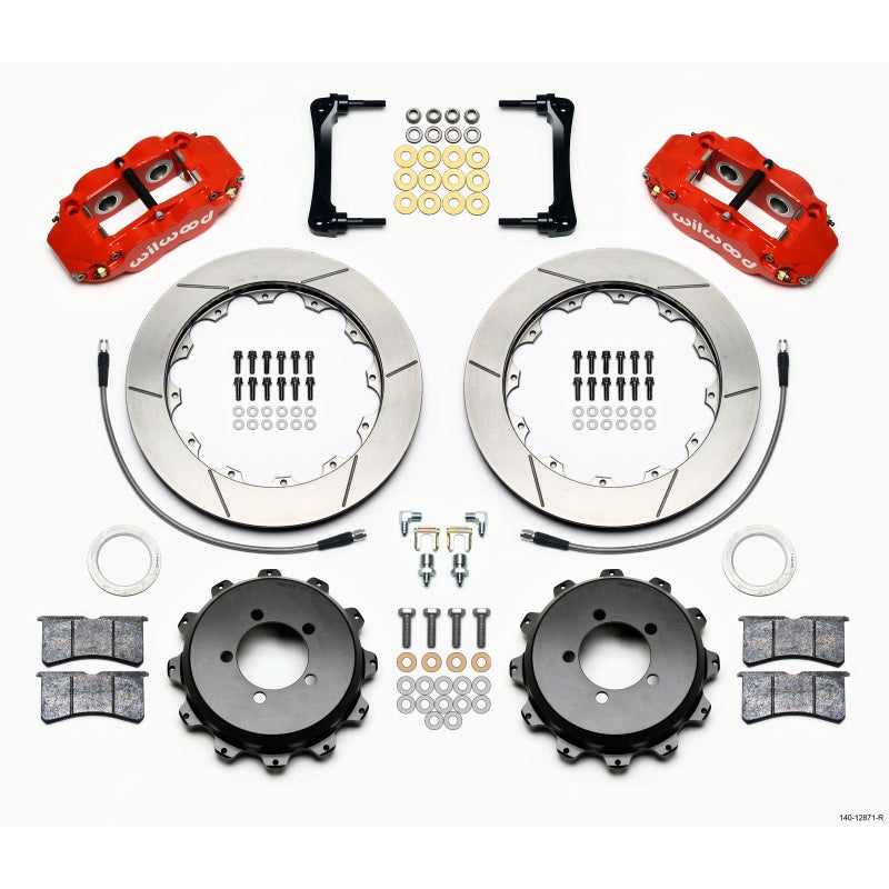 Wilwood Narrow Superlite 4R Rear Kit 12.88in Red 2012-Up Toyota / Scion FRS w/Lines