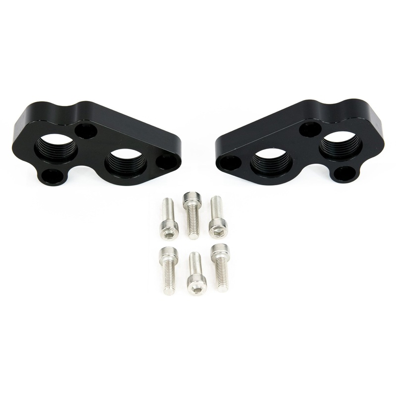 Motion Raceworks Black Anodized GEN V LT1/LT4/L83/L86 Remote Water Pump Block Adapters -12AN